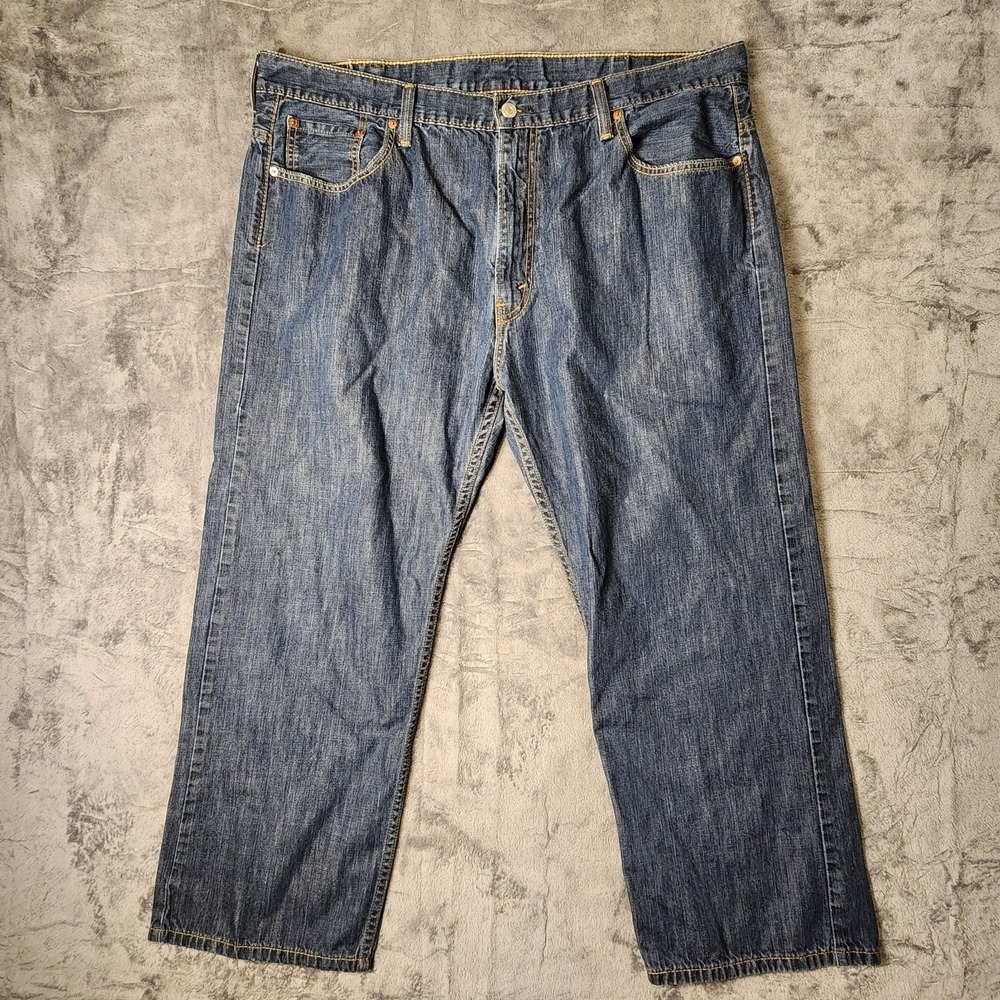 Levis 569 Mens Loose Straight Leg Jeans 42x30 Medium Wash Blue Denim 100% Cotton